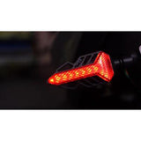 Maxbell Flowing Water Running Lamp Turn Signal Light for Motorcycle Black + Red - Aladdin Shoppers