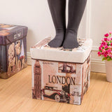 Maxbell Foldable Storage Ottonmans Box Chest Seat Food Stool Big Ben - Aladdin Shoppers
