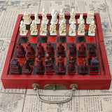 Maxbell Folding Portable Antique Chinese Chess Board Games Wooden Table Chess Pieces Set for Family Collectibles - Aladdin Shoppers