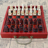 Maxbell Folding Portable Antique Chinese Chess Board Games Wooden Table Chess Pieces Set for Family Collectibles - Aladdin Shoppers