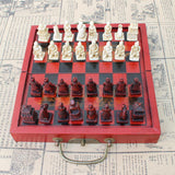 Maxbell Folding Portable Antique Chinese Chess Board Games Wooden Table Chess Pieces Set for Family Collectibles - Aladdin Shoppers