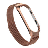 Maxbell For Xiaomi Band 3 4 Smart Bracelet Watch Band Strap Metal Wrist  Rose Gold