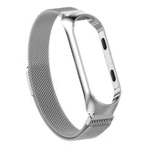 Maxbell For Xiaomi Band 3 4 Smart Bracelet Watch Band Strap Metal Wrist Silver