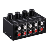 Maxbell Four Channel Passive Splitter Mixer with Volume Control –Black - Aladdin Shoppers