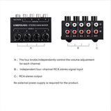 Maxbell Four Channel Passive Splitter Mixer with Volume Control –Black - Aladdin Shoppers