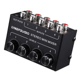 Maxbell Four Channel Passive Splitter Mixer with Volume Control –Black - Aladdin Shoppers