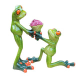 Maxbell Frog Decoration Animal Resin Crafts Lay Flowers Figurines Kawaii Crafts Wedding Decoration Love Cute Couple Figurine - Aladdin Shoppers