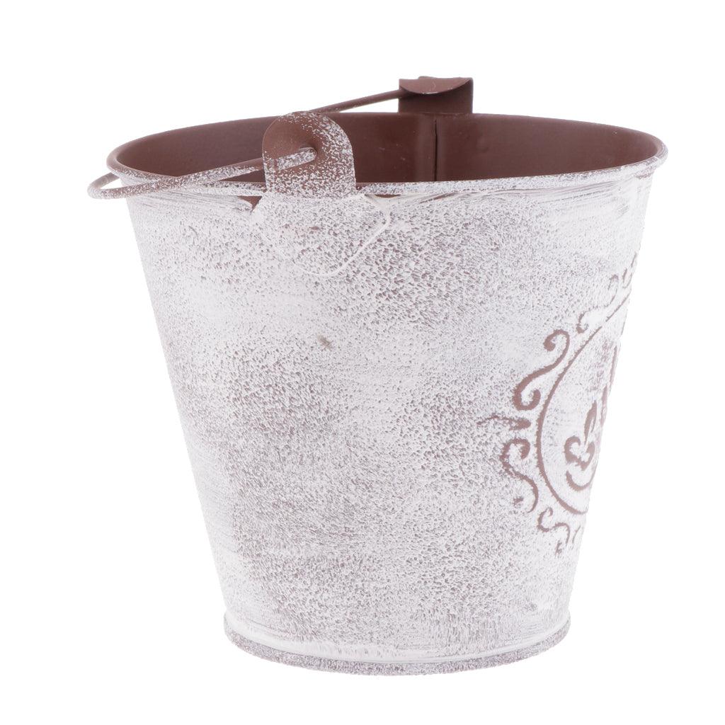 Maxbell Galvanized Metal Storage Buckets Retro Rustic Flower Bucket for Countertop Balcony Garden Yard Decor - Aladdin Shoppers