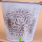 Maxbell Galvanized Metal Storage Buckets Retro Rustic Flower Bucket for Countertop Balcony Garden Yard Decor - Aladdin Shoppers