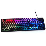 Maxbell Gaming Keyboard Mechanical Keyboard 104 Key RGB LED Backlit for PC Gaming - Aladdin Shoppers