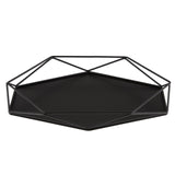 Maxbell Geometric Jewelry Plate Tray for Jewelry Cake Fruit Dessert Dish Black - Aladdin Shoppers