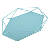 Maxbell Geometric Jewelry Plate Tray for Jewelry Cake Fruit Dessert Dish Blue - Aladdin Shoppers