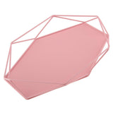 Maxbell Geometric Jewelry Plate Tray for Jewelry Cake Fruit Dessert Dish Pink - Aladdin Shoppers