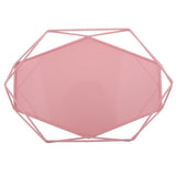 Maxbell Geometric Jewelry Plate Tray for Jewelry Cake Fruit Dessert Dish Pink - Aladdin Shoppers