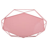 Maxbell Geometric Jewelry Plate Tray for Jewelry Cake Fruit Dessert Dish Pink - Aladdin Shoppers