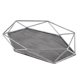 Maxbell Geometric Jewelry Plate Tray for Jewelry Cake Fruit Dessert Dish Silver - Aladdin Shoppers