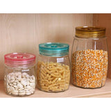 Maxbell Glass Coffee Tea Canister Jar Bottle Sugar Storage Pot Seal Red 1000ml - Aladdin Shoppers