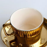Maxbell Gold Plated Tea/Coffee Cup &Saucer Set Ceramic Espresso Latte Coffee Cup B - Aladdin Shoppers