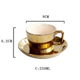 Maxbell Gold Plated Tea/Coffee Cup &Saucer Set Ceramic Espresso Latte Coffee Cup B - Aladdin Shoppers