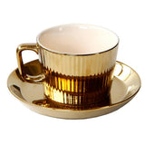 Maxbell Gold Plated Tea/Coffee Cup &Saucer Set Ceramic Espresso Latte Coffee Cup B - Aladdin Shoppers