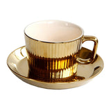 Maxbell Gold Plated Tea/Coffee Cup &Saucer Set Ceramic Espresso Latte Coffee Cup B - Aladdin Shoppers
