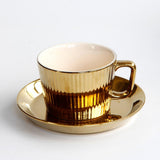 Maxbell Gold Plated Tea/Coffee Cup &Saucer Set Ceramic Espresso Latte Coffee Cup B - Aladdin Shoppers