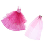 Maxbell Gorgeous Strap Party Dress Puff Skirt Wedding Dress For 1/6 BJD Fashion Doll - Aladdin Shoppers