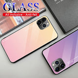 Maxbell Gradient glass cover case for iPhone 11 Blue 5.8 inch for iPhone 11 Pro - Aladdin Shoppers