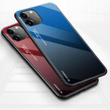 Maxbell Gradient glass cover case for iPhone 11 Blue 6.1 inch for iPhone 11 - Aladdin Shoppers