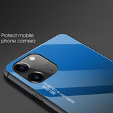 Maxbell Gradient glass cover case for iPhone 11 Blue 6.1 inch for iPhone 11 - Aladdin Shoppers