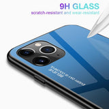 Maxbell Gradient glass cover case for iPhone 11 Blue 6.5 inch for iPhone11 Pro MAX - Aladdin Shoppers