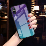 Maxbell Gradient Glass Hard Back Case Cover Protector for iPhone for iPhoneXS max - Aladdin Shoppers