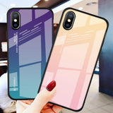 Maxbell Gradient Tempered Glass Back Cover Phone Protective Case for iPhone X XS - Aladdin Shoppers