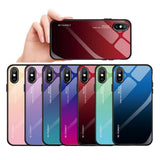 Maxbell Gradient Tempered Glass Back Cover Phone Protective Case for iPhone X XS - Aladdin Shoppers