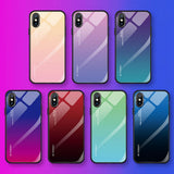 Maxbell Gradient Tempered Glass Back Cover Phone Protective Case for iPhone X XS - Aladdin Shoppers