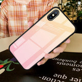 Maxbell Gradient Tempered Glass Back Cover Phone Protective Case for iPhone X XS - Aladdin Shoppers