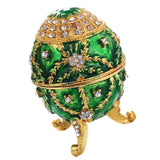 Maxbell Green Enamel Faberge Easter Egg Jewelry Box Wedding Ring Storage Container - Aladdin Shoppers