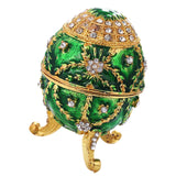 Maxbell Green Enamel Faberge Easter Egg Jewelry Box Wedding Ring Storage Container - Aladdin Shoppers