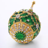 Maxbell Green Enamel Faberge Easter Egg Jewelry Box Wedding Ring Storage Container - Aladdin Shoppers