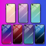 Maxbell Green Gradient Blue Tempered Glass Back Cover Phone Case for iPhone 7 8G - Aladdin Shoppers