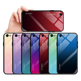Maxbell Green Gradient Blue Tempered Glass Back Cover Phone Case for iPhone 7 8G - Aladdin Shoppers