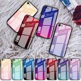 Maxbell Green Gradient Blue Tempered Glass Back Cover Phone Case for iPhone 7 8G - Aladdin Shoppers