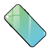 Maxbell Green Gradient Blue Tempered Glass Back Cover Phone Case for iPhone 7 8G - Aladdin Shoppers