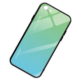 Maxbell Green Gradient Blue Tempered Glass Back Cover Phone Case for iPhone 7 8G - Aladdin Shoppers