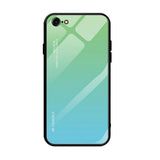Maxbell Green Gradient Blue Tempered Glass Back Cover Phone Case for iPhone 7 8G - Aladdin Shoppers