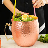 Maxbell Hammered Moscow Cup 5L ULTRA BIG Copper Plated Cocktail Wine Barrel Barware - Aladdin Shoppers