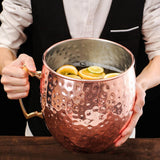 Maxbell Hammered Moscow Cup 5L ULTRA BIG Copper Plated Cocktail Wine Barrel Barware - Aladdin Shoppers