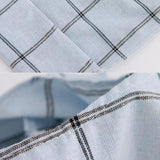 Maxbell Handheld Portable Cotton Linen Food Picnic Partysu Lunch Bag Light Blue Grid - Aladdin Shoppers
