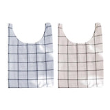 Maxbell Handheld Portable Cotton Linen Food Picnic Partysu Lunch Bag Light Blue Grid - Aladdin Shoppers