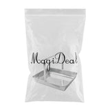 Maxbell Handle Platter Stainless Steel Dish Party Silver Food Serving Tray L 25x30cm - Aladdin Shoppers